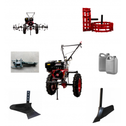 Komplekts (benzīna motobloks 1050A/3 + Arkls KPM-20 + Arkls vagotājs PGR-01 + Adaptors arklam AM9 + Dzelzs riteņi 5.0-12.0 (2gab.) + EĻĻA) + DĀVANA!!!