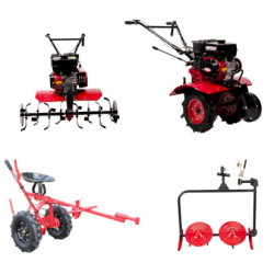 Komplekts (benzīna motobloks 800F + adapteris motoblokam ar riteņiem 4.00-10 + pļāvējs motoblokam)  + DĀVANA !!!