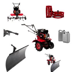 Komplekts (benzīna motobloks 800F + sniega lāpsta + dzelzs riteņi 4-8 (2gab.) + EĻĻA) + DĀVANA!!!